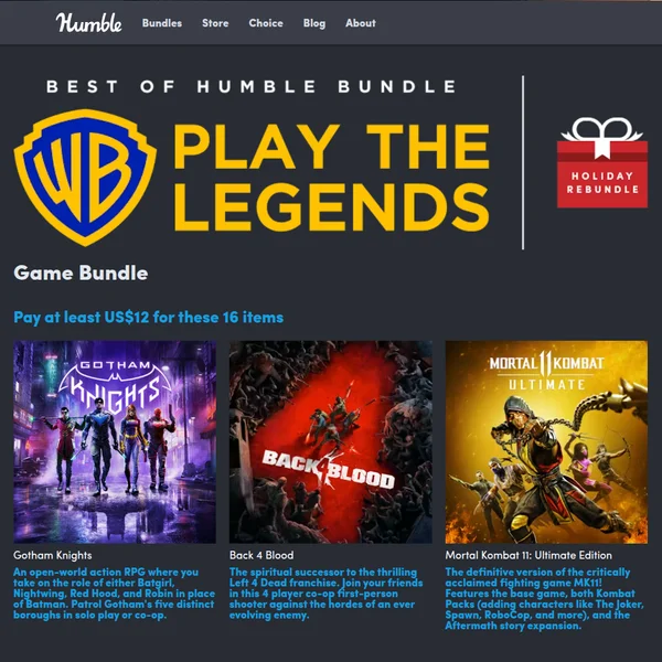 Pacote com 16 Jogos da Warner Bros. Games para PC